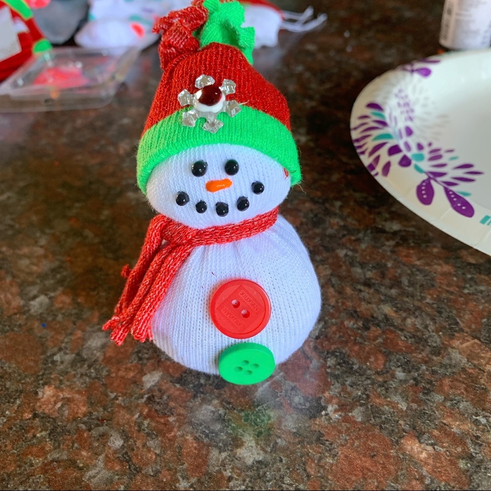 Tiny ‘sock’ Snowmen